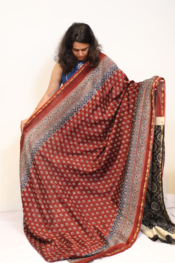Exclusive Chanderi Silk Cotton Handblock Printed Saree