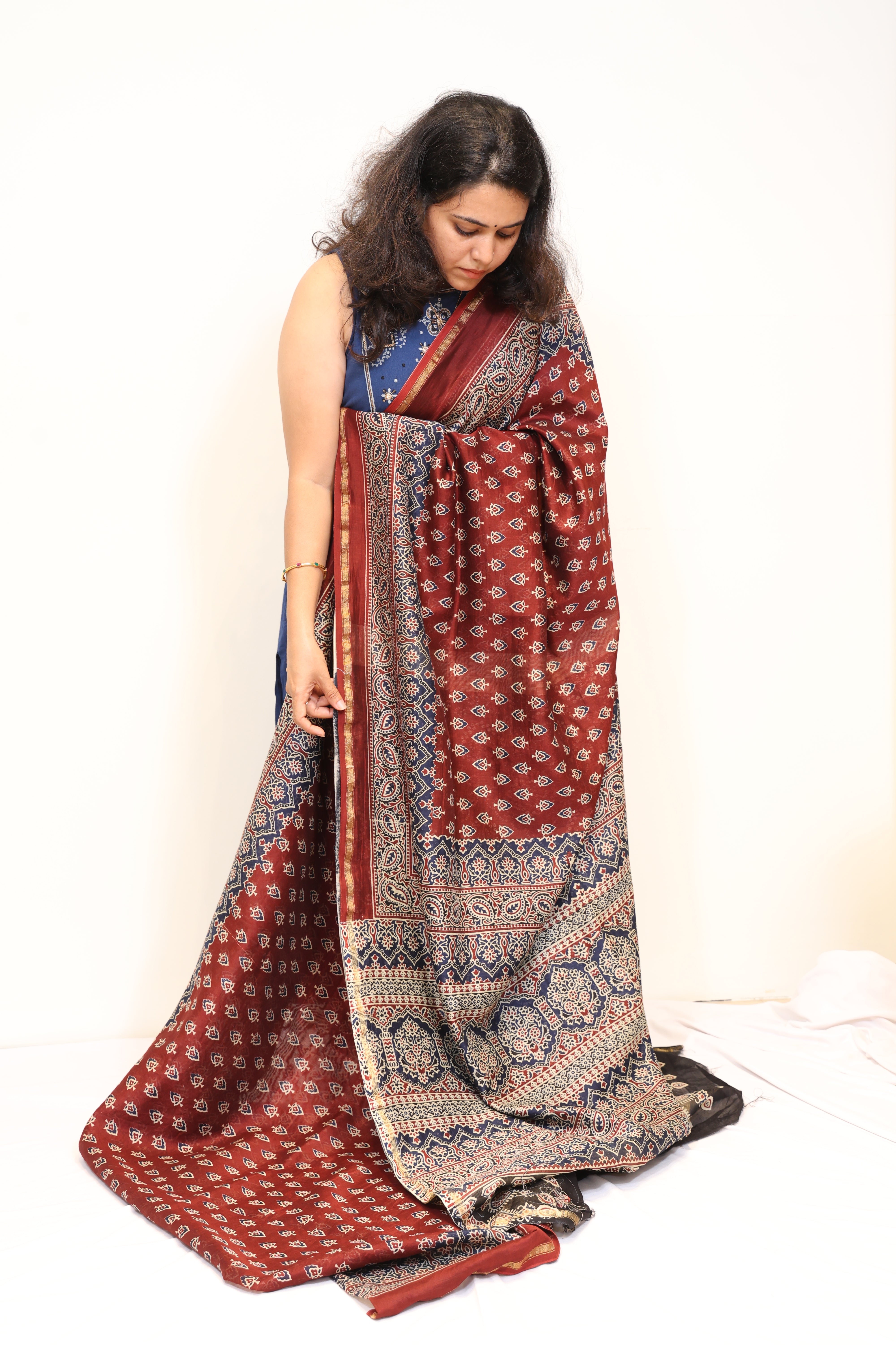 Exclusive Chanderi Silk Cotton Handblock Printed Saree