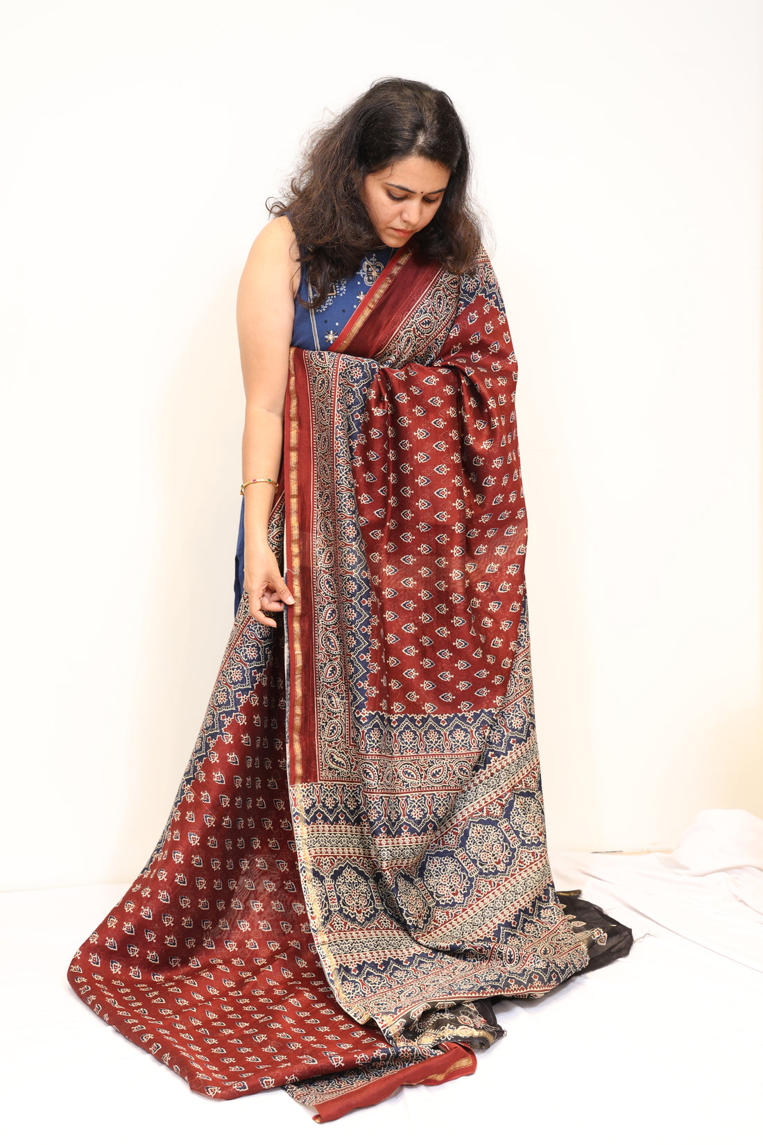 Exclusive Chanderi Silk Cotton Handblock Printed Saree
