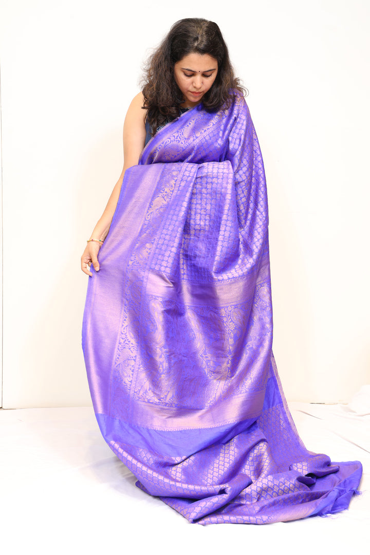 Lavender Banarasi Kubera silk