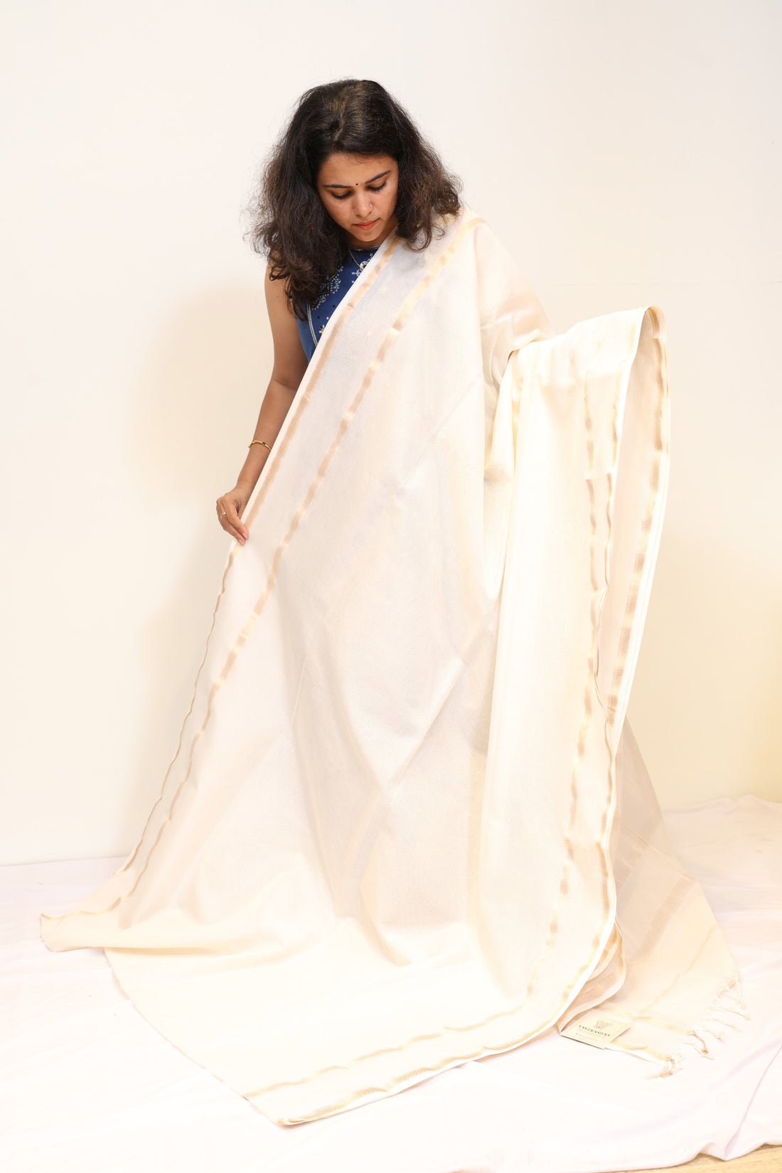 Exclusive Maheshwari Handwoven Silk Cotton Self Checkered Body Sarees with Zari Border