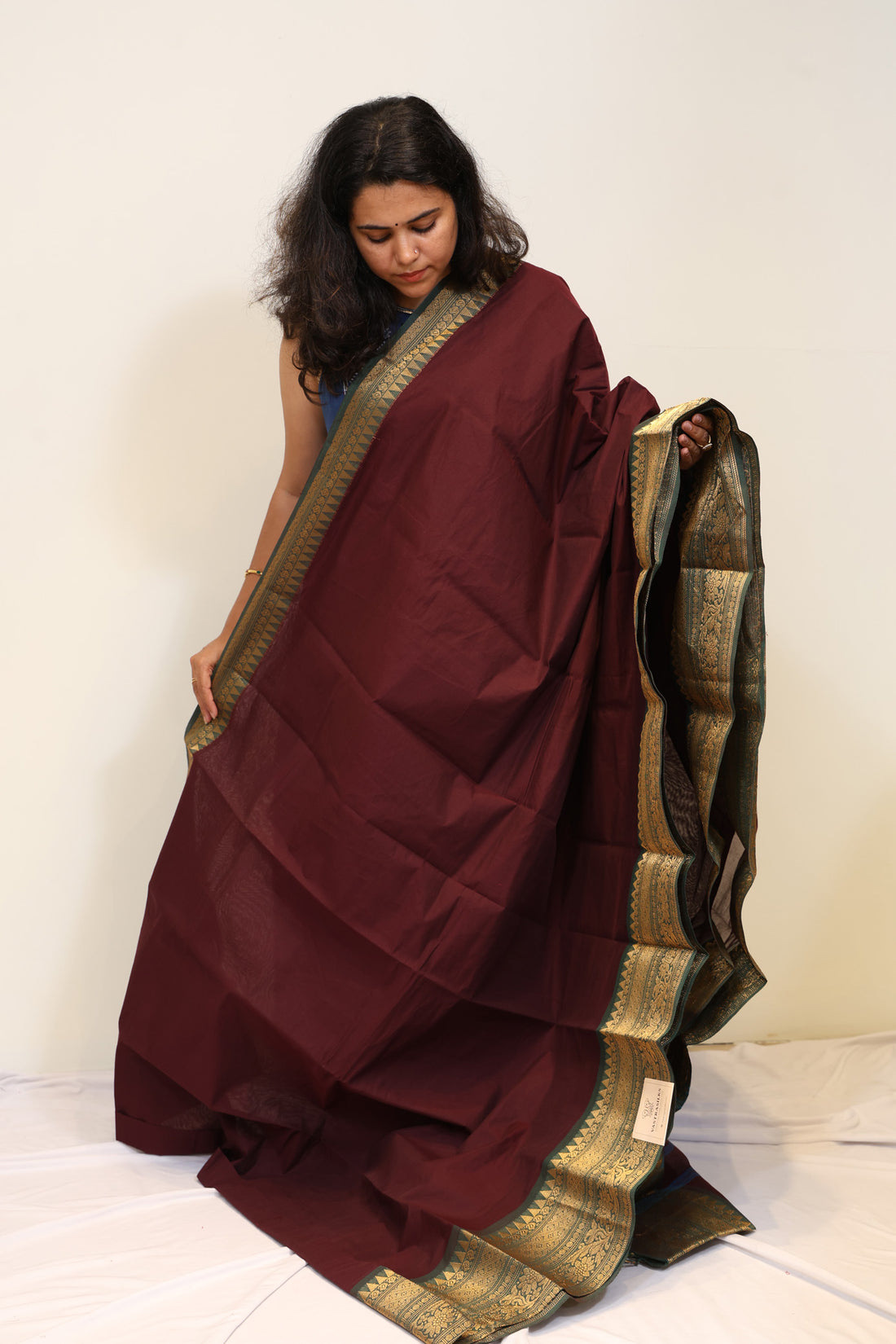 Maroon Kanchi Cotton Saree