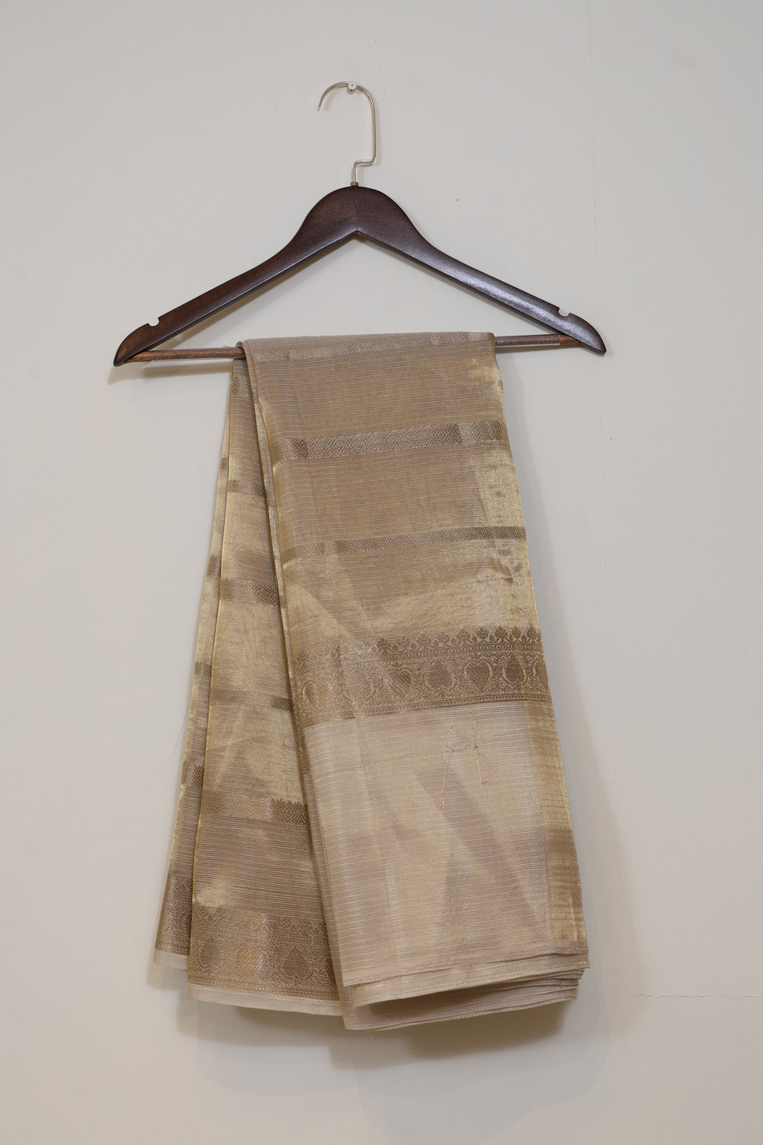 Golden Beige Organza Saree